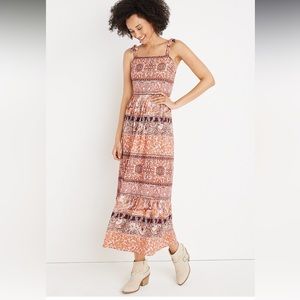 Maurice’s Mixed Print Shoulder Tie Maxi Dress women’s MD